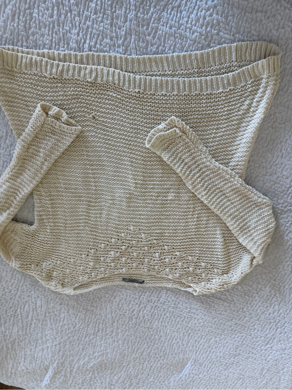 Rubbish Cream Crochet Knit Swim Coverup